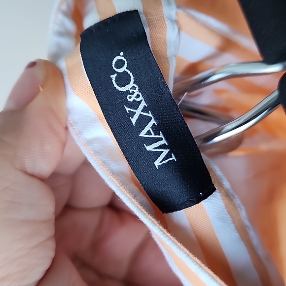 Max & Co Cotton Pinstripe Two Tone Summer Trouser Pants - Picture 7 of 8